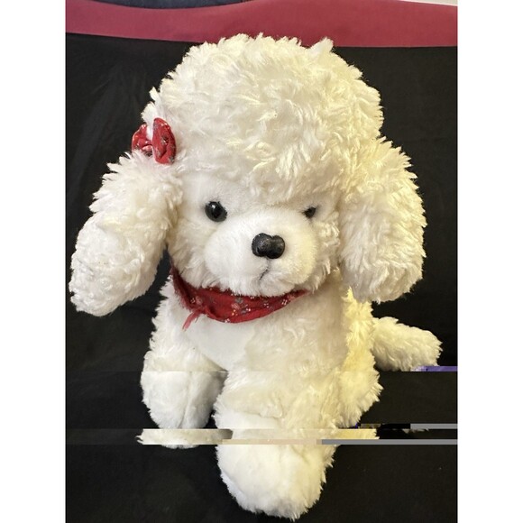 Vintage A&A PLUSH INC  White Poodle Dog Realistic Plush 8 X 11 - Picture 6 of 10